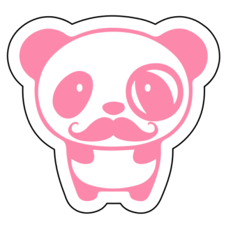 Mr. Panda Moustache Sticker (Pink)